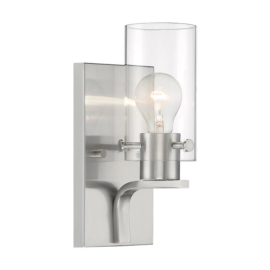 Nuvo Lighting Sommerset 1 Light Wall Sconce, Clear, Brushed Nickel - 60-7171