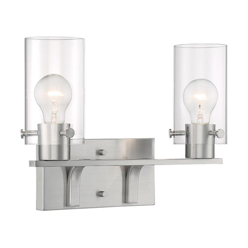 Nuvo Lighting Sommerset 2 Light Vanity, Clear Glass, Brushed Nickel - 60-7172