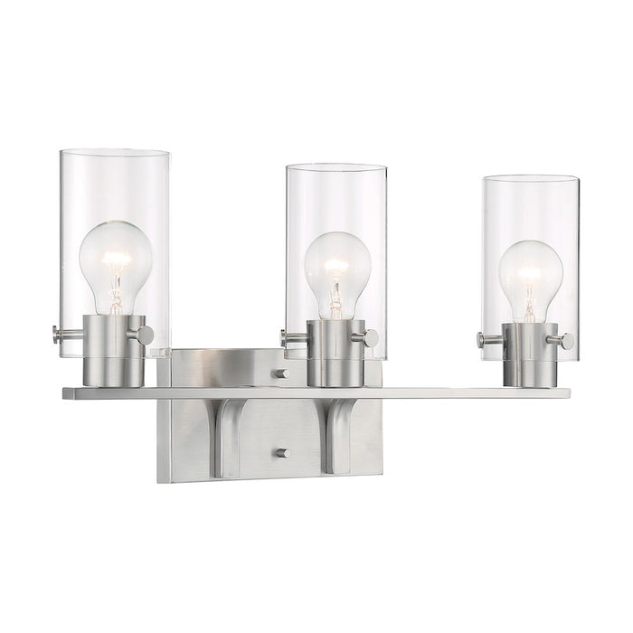 Nuvo Lighting Sommerset 3 Light Vanity, Clear Glass, Brushed Nickel - 60-7173
