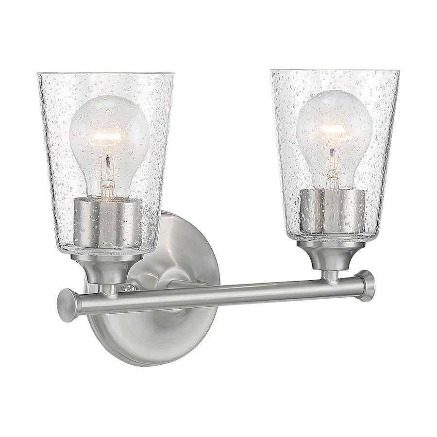 Nuvo Lighting Bransel 2 Light Vanity, Seeded Glass, Brushed Nickel - 60-7182