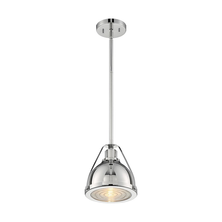 Nuvo Lighting Barbett 1 Light 9" Pendant, Fresnel/Polished Nickel - 60-7211