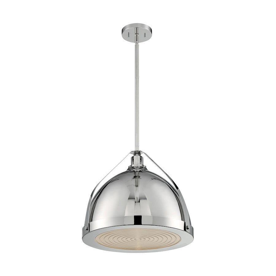 Nuvo Lighting Barbett 1 Light 15" Pendant, Fresnel/Polished Nickel - 60-7213