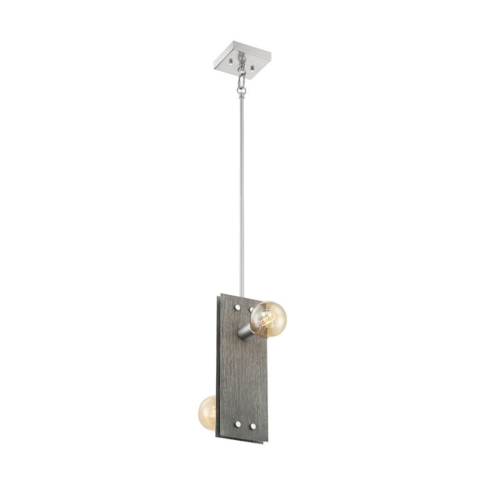 Nuvo Lighting Stella 2 Light Pendant, Driftwood/Brushed Nickel Accents - 60-7222