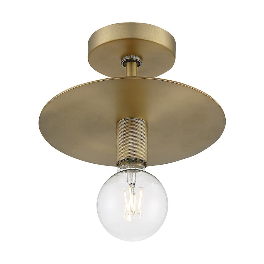 Nuvo Lighting Bizet 1 Light Semi-Flush, Vintage Brass - 60-7244