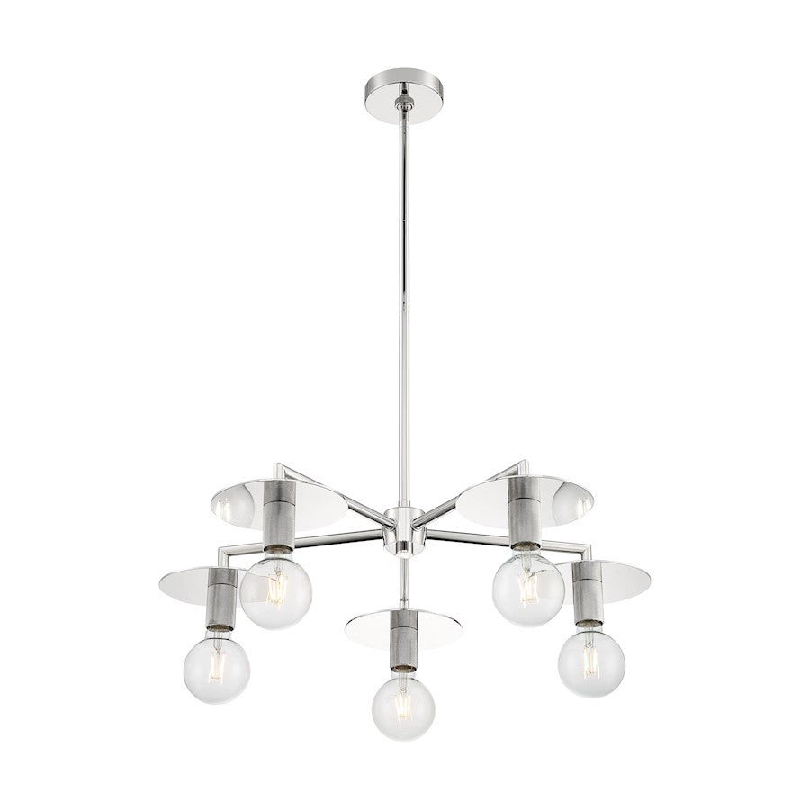 Nuvo Lighting Bizet 5 Light Chandelier, Polished Nickel - 60-7255