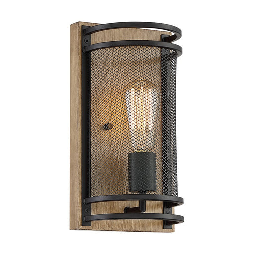 Nuvo Lighting Atelier 1 Light Sconce, Black/Honey Wood - 60-7261