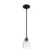 Nuvo Lighting Bransel 1 Light Mini Pendant, Seeded Glass, Matte Black - 60-7280