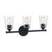 Nuvo Lighting Bransel 3 Light Vanity, Seeded Glass, Matte Black - 60-7283