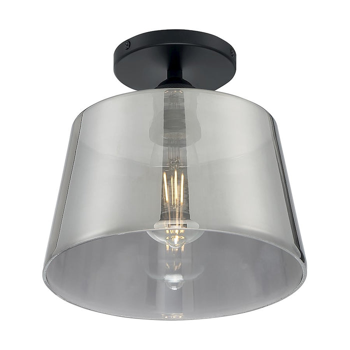 Nuvo Lighting Motif 1-LT 10" Semi-Flush, Smoked Glass, Black/Smoked - 60-7334