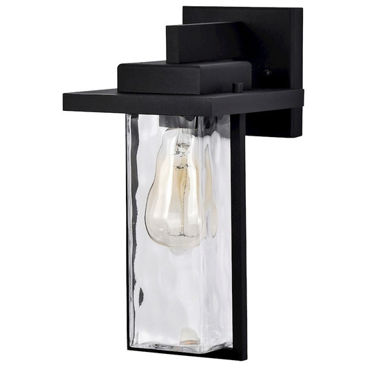 Nuvo Lighting Vernal 1 Light Medium Wall Lantern, Black/Clear Water - 60-7355