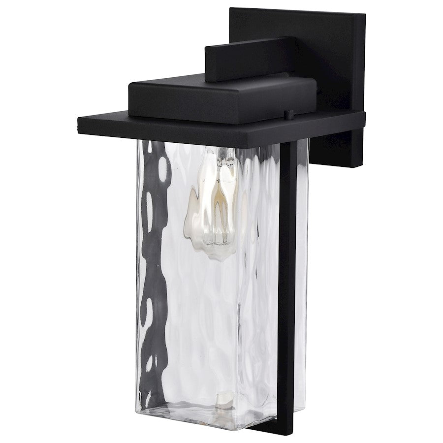 Nuvo Lighting Vernal 1 Light Large Wall Lantern, Black/Clear Water - 60-7356