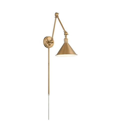 Nuvo Lighting Delancey Swing Arm Lamp, Burnished Brass/Switch - 60-7361