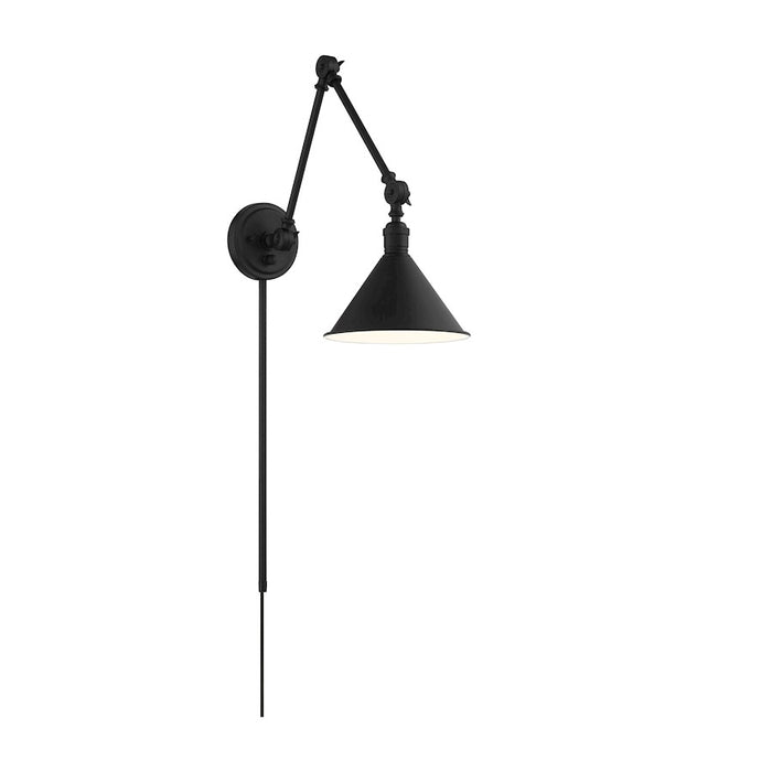 Nuvo Lighting Delancey Swing Arm Lamp, Matte Black/Switch - 60-7363