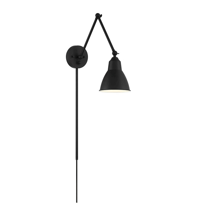 Nuvo Lighting Fulton Swing Arm Lamp, Matte Black/Switch - 60-7366