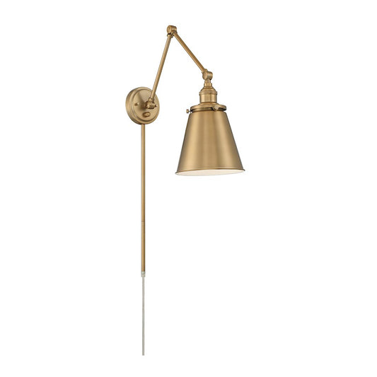 Nuvo Lighting Bayard Swing Arm Lamp, Burnished Brass/Switch - 60-7367