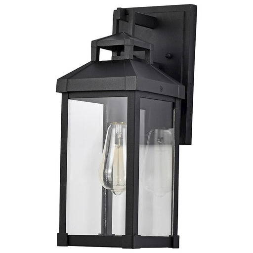 Nuvo Lighting Corning 1 Light Medium Wall Lantern, Black/Clear - 60-7371