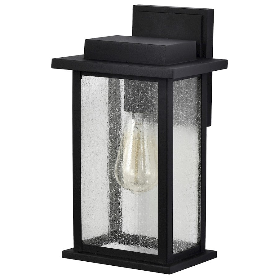 Nuvo Lighting Sullivan 1 Light Medium Wall Lantern, Black/Clear Seeded - 60-7375