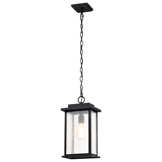 Nuvo Lighting Sullivan 1 Lt Outdoor Hanging Lantern, Black/Seeded - 60-7377