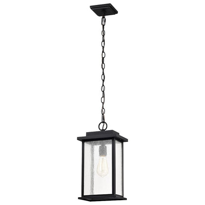 Nuvo Lighting Sullivan 1 Lt Outdoor Hanging Lantern, Black/Seeded