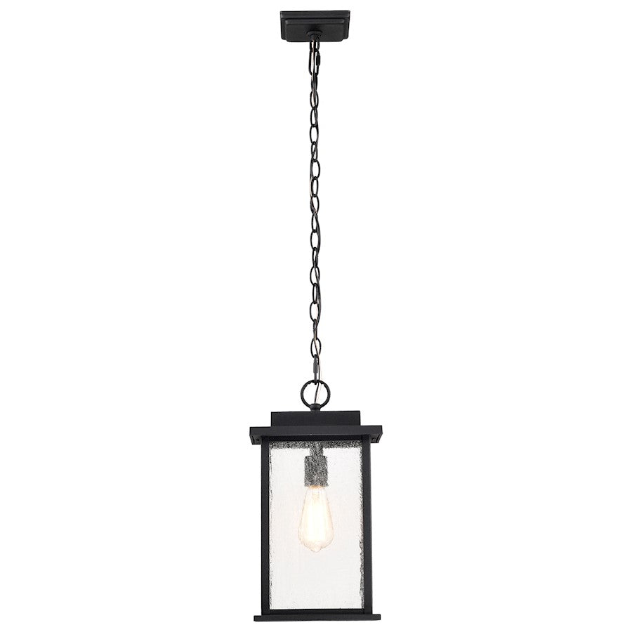 Nuvo Lighting Sullivan 1 Lt Outdoor Hanging Lantern, Black/Seeded