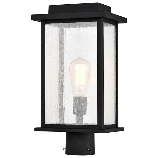 Nuvo Lighting Sullivan 1 Light Outdoor Post Lantern, Black/Seeded - 60-7378