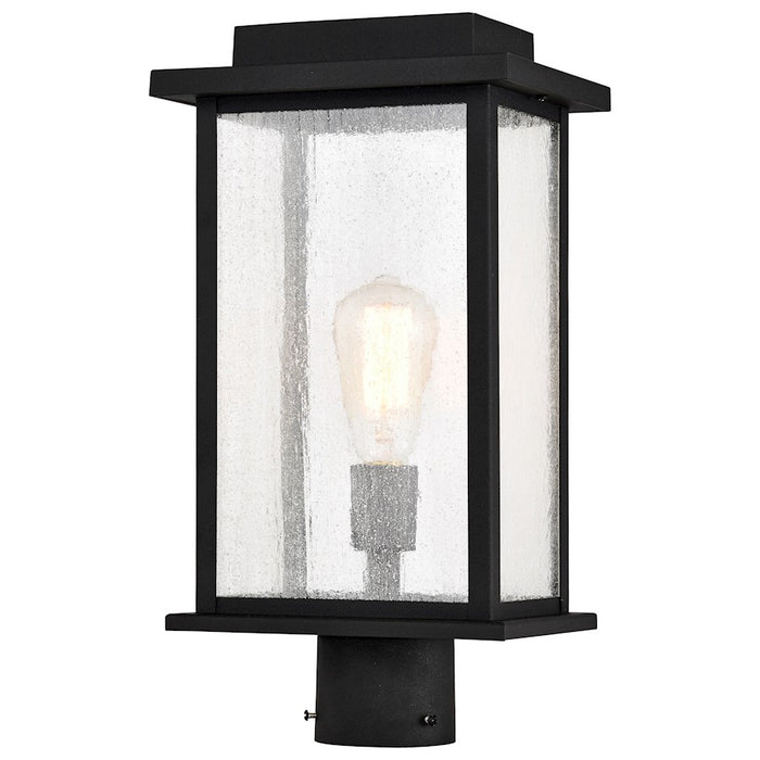 Nuvo Lighting Sullivan 1 Light Outdoor Post Lantern, Black/Seeded - 60-7378