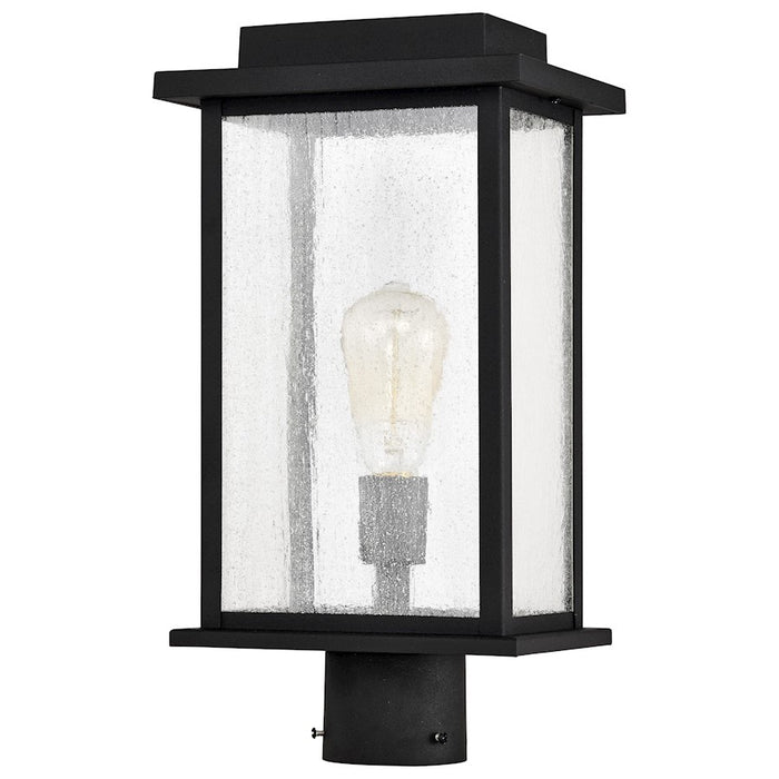 Nuvo Lighting Sullivan 1 Light Outdoor Post Lantern, Black/Seeded
