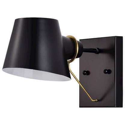 Nuvo Lighting Baxter 1 Light Wall Sconce, Black/Burnished Brass - 60-7381