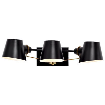 3 Light Bathroom Vanity Light, Black