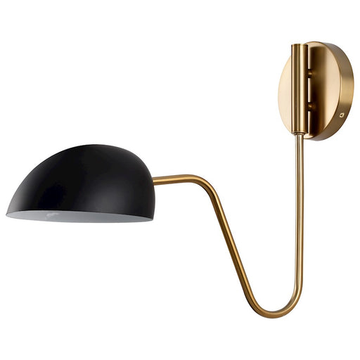 Nuvo Lighting Trilby 1 Light Wall Sconce, Black/Burnished Brass - 60-7391