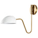 Nuvo Lighting Trilby 1 Light Wall Sconce, White/Burnished Brass - 60-7392
