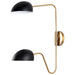 Nuvo Lighting Trilby 2 Light Wall Sconce, Black/Burnished Brass - 60-7393