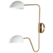 Nuvo Lighting Trilby 2 Light Wall Sconce, White/Burnished Brass - 60-7394