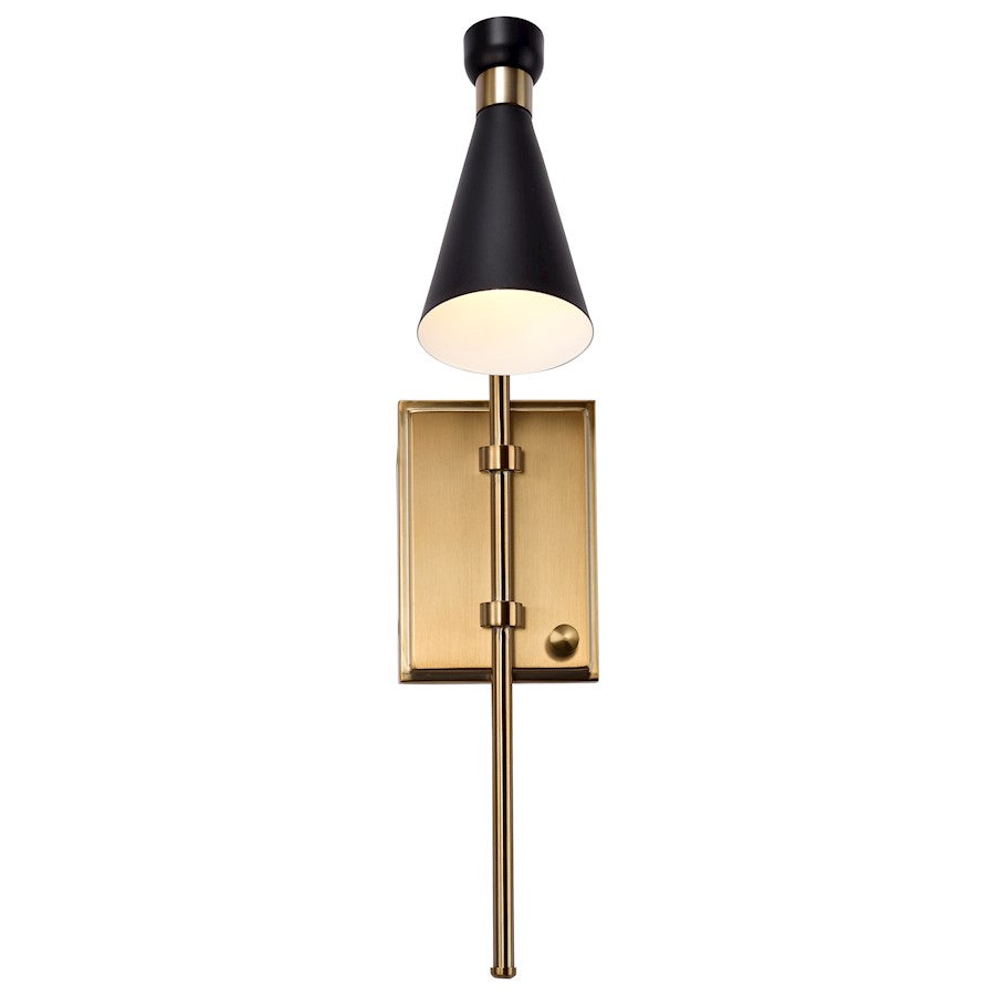 Prospect 1 Light Wall Sconce, Burnished Brass