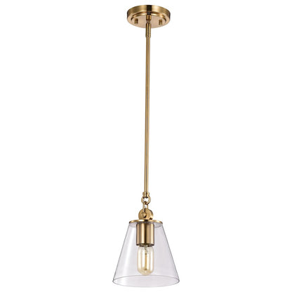 Nuvo Lighting Dover 1 Light Small Pendant, Vintage Brass/Clear - 60-7410