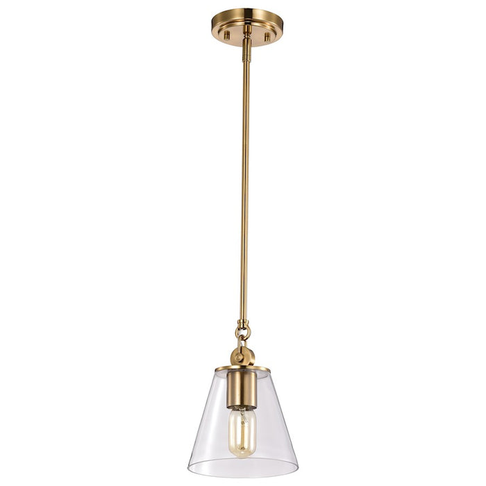 Nuvo Lighting Dover 1 Light Small Pendant, Vintage Brass/Clear - 60-7410