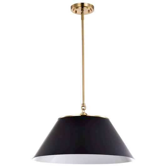 Nuvo Lighting Dover 3 Light Large Pendant, Black/Vintage Brass - 60-7414