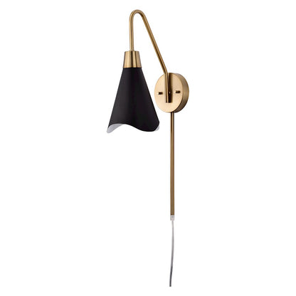 Nuvo Lighting Tango 1 Light Wall Sconce, Black/Burnished Brass - 60-7467