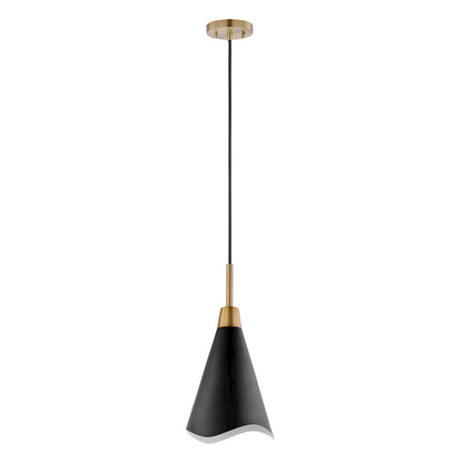 Nuvo Lighting Tango 1 Light Small Pendant, Black/Burnished Brass - 60-7470