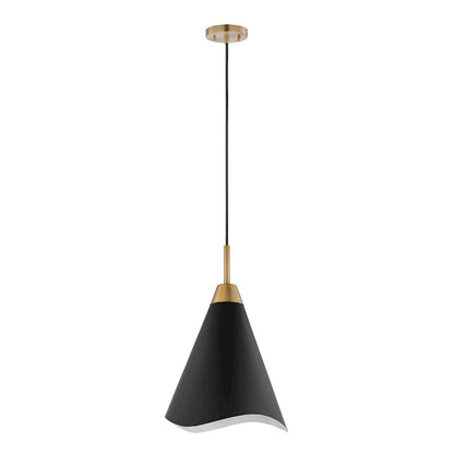 Nuvo Lighting Tango 1 Light Medium Pendant, Black/Burnished Brass - 60-7473