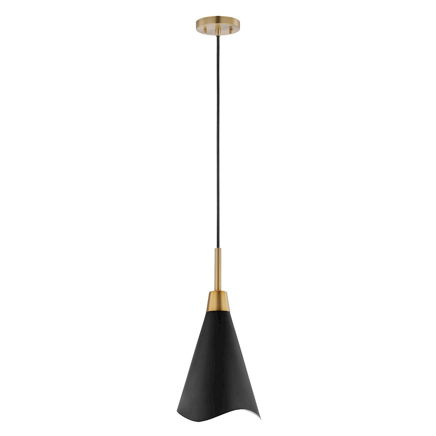 Nuvo Lighting Tango 1 Light Pendant, Black/Burnished Brass - 60-7476