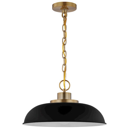 Nuvo Lighting Colony 1 Light Small Pendant, Black/Burnished Brass - 60-7481