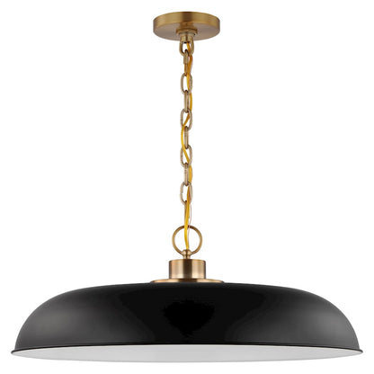 Nuvo Lighting Colony 1 Light Large Pendant, Black/Burnished Brass - 60-7487