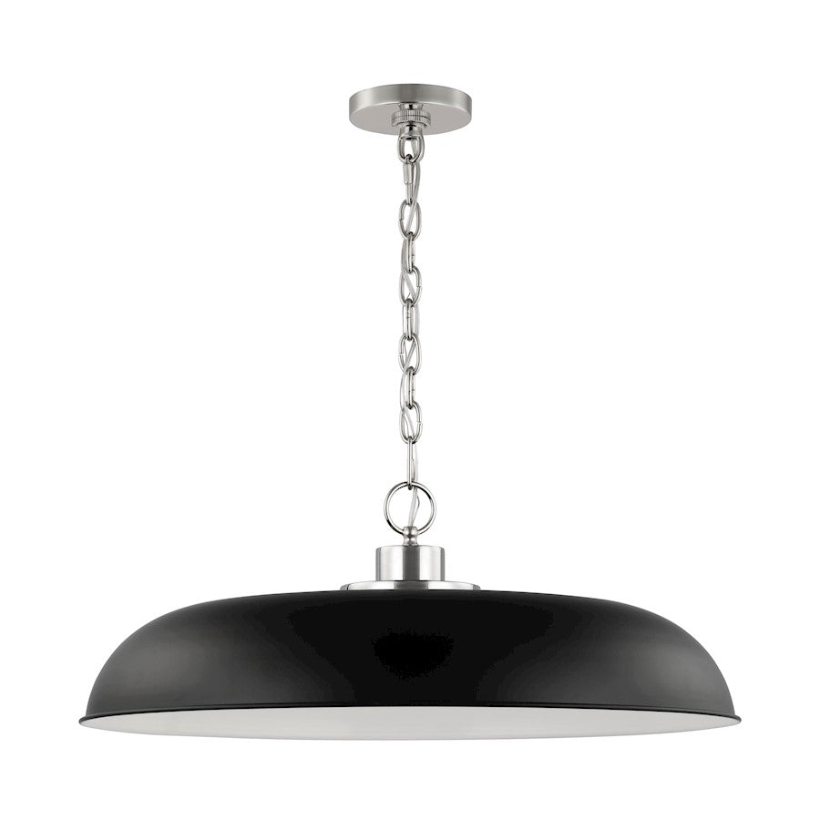 Nuvo Lighting Colony 1 Light Large Pendant, Black/Polished Nickel - 60-7488