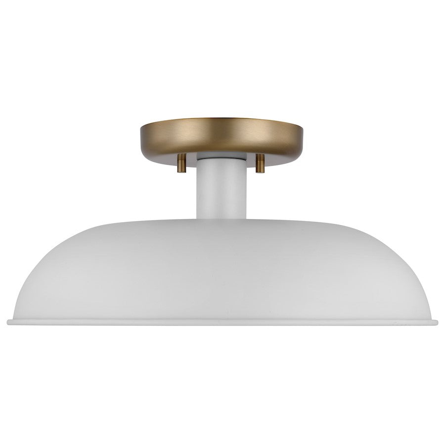 Nuvo Lighting Colony 1 Light Flush Mount, Black/Burnished Brass