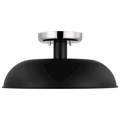 Nuvo Lighting Colony 1 Light Flush Mount, Black/Burnished Brass