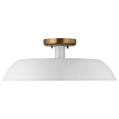 Nuvo Lighting Colony 1 Light Flush Mount, Black/Burnished Brass