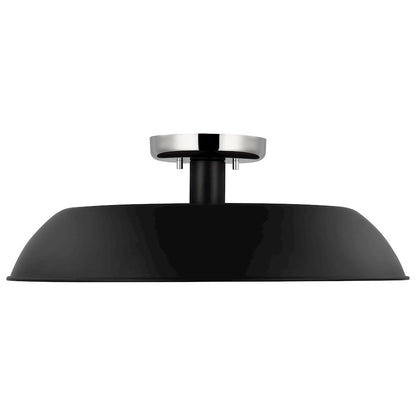 Nuvo Lighting Colony 1 Light Flush Mount, Black/Burnished Brass