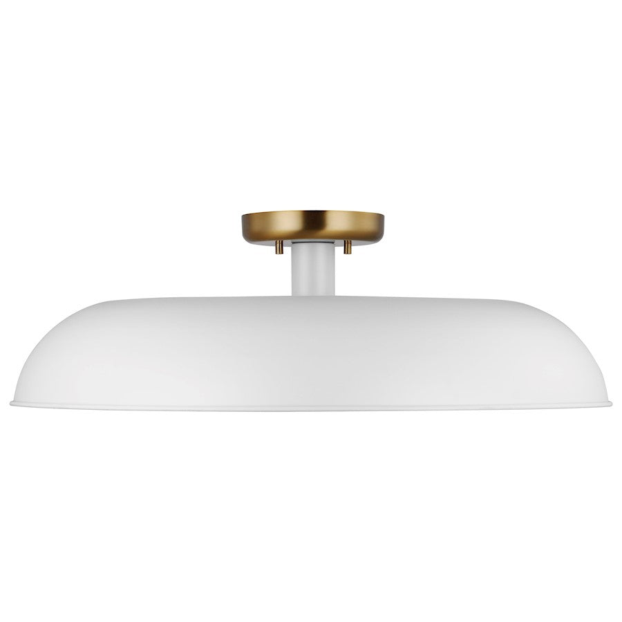 Nuvo Lighting Colony 1 Light Flush Mount, Black/Burnished Brass