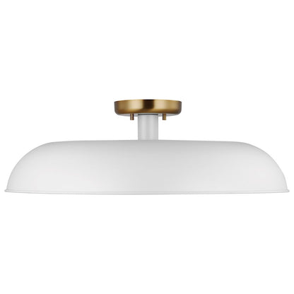 Nuvo Lighting Colony 1 Light Flush Mount, Black/Burnished Brass